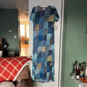 LuLaRoe Maria Geomatric Pattern Maxi Dress NWT Size Small